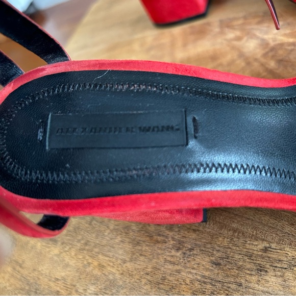 Alexander Wang Red Suede Cage Abby Sandal Heels - Picture 7 of 11